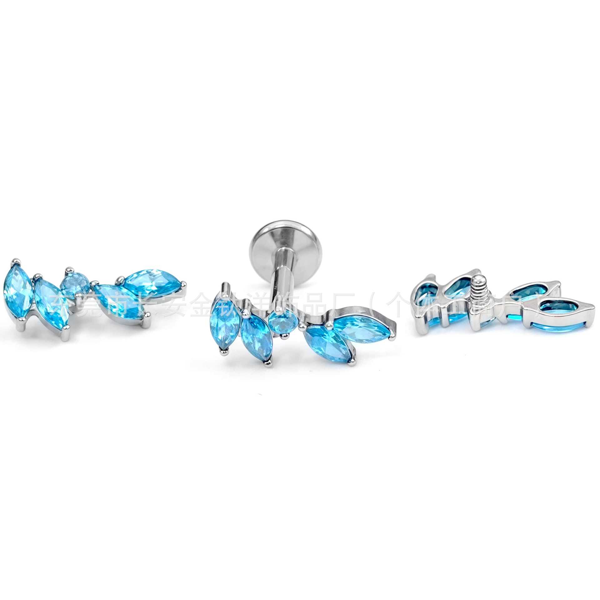 Labret piercing jewelry detail image