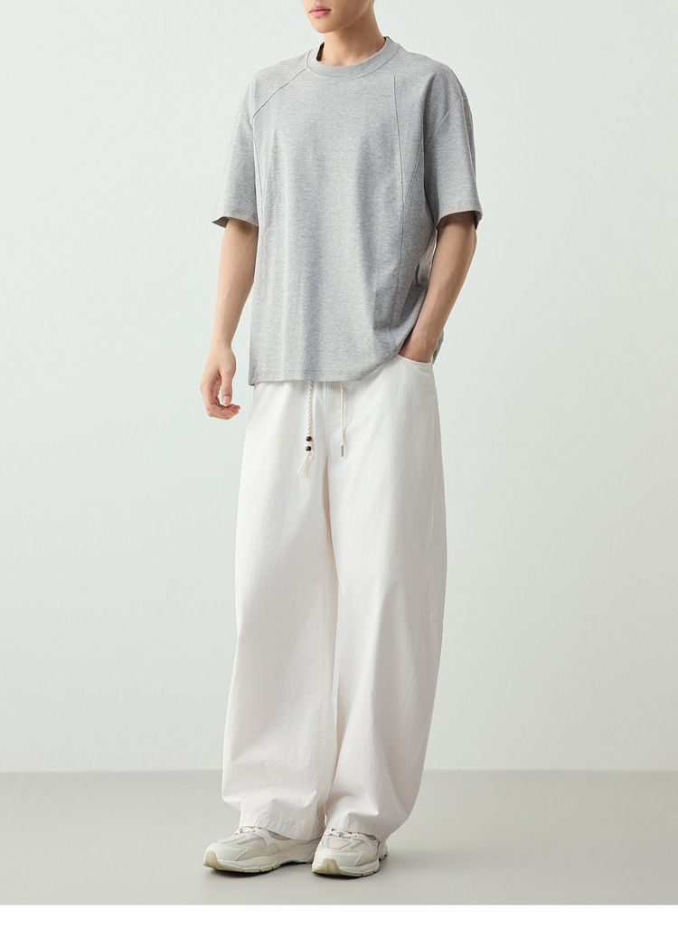Áo thun nam cổ tròn tay ngắn phong cách công sở, chất liệu cotton thoáng mát, kiểu dáng thể thao — đen chi tiết 28