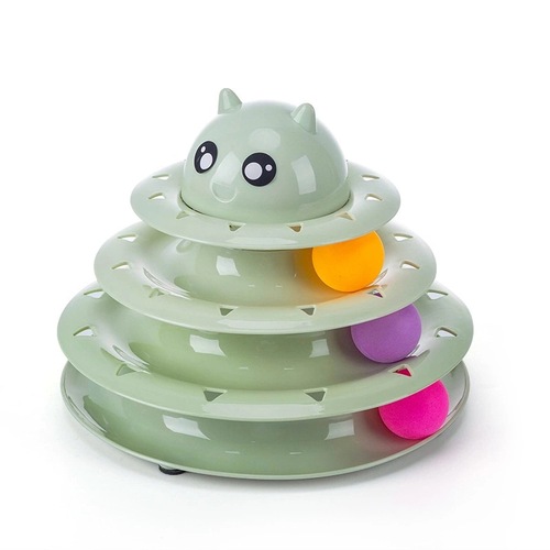 Three-layer carousel pet toy cat supplies funny cat interactive cat funny cat self-pleasure amusement disk track ball
