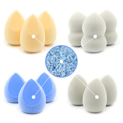 植絨粉撲絲絨乾濕兩用美妝蛋化妝棉美妝工具葫蘆水滴粉撲粉綠色