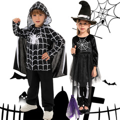 魔女カーニバルハロウィンコスチューム子供用パフォーマンスコスチュームゴーストスパイダードレスアップマントコスチュームクロスボーダーパフォーマンスコスチューム