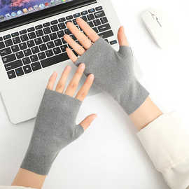 保暖手套冬季半指手套女士冬季保暖敲键盘学生写字保暖手套