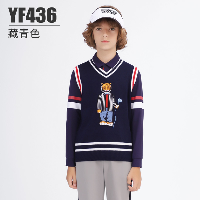 Yf436-áo vest len màu xanh nước biển