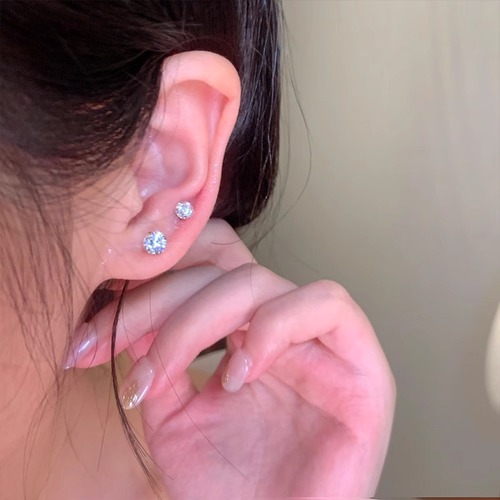 Cross-border hot style versatile zircon earring set for women, light luxury, high-end, temperament, earrings, exquisite earrings and earrings