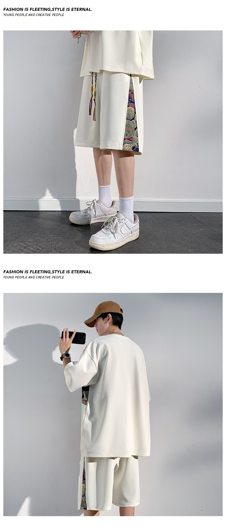 Ensemble homme style chinois t-shirt et short décontracté été_voghion.com