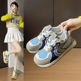 2025 New Summer White Shoes for Women Korean Style Ins Women's Breathable Casual Sports Versatile Sneakers Street Shooting T6601