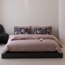 高级感高支全棉丨轻奢极简S100新疆长绒棉纯色四件套印花枕套时尚