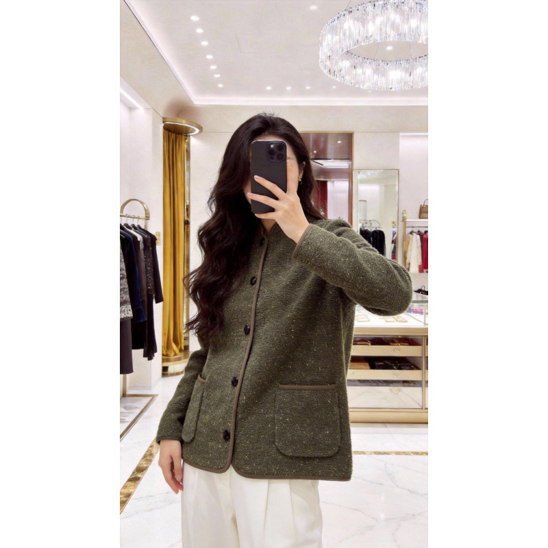 Lp Old Money Style Autumn and Winter New Women's Cashmere Knit Sweater Jacket with Colorful Dots
