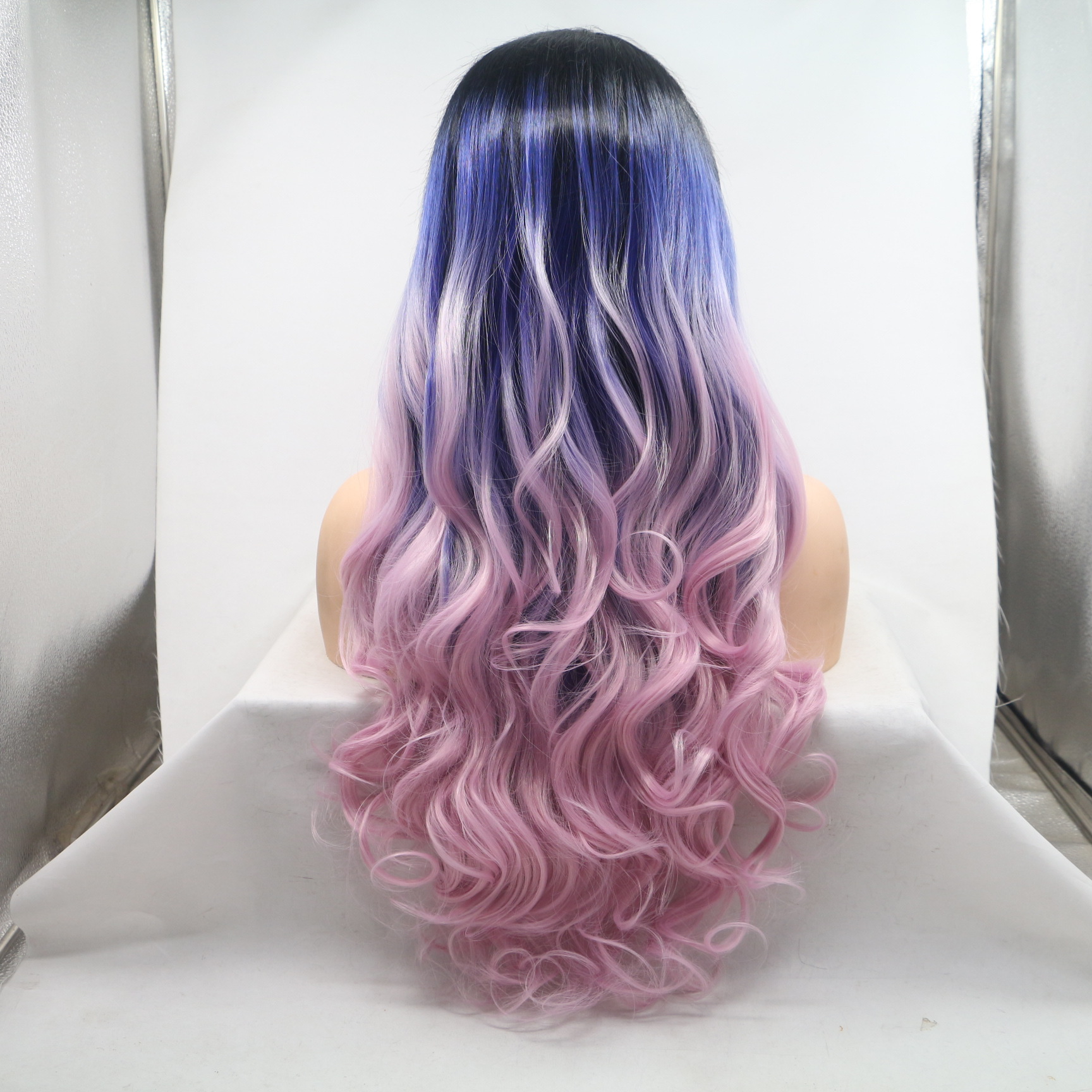 NEW LOOK 2021 Star-Sky frontal encaje de alta temperatura fibra química peluca teñida de color nuevo estilo europeo y americano