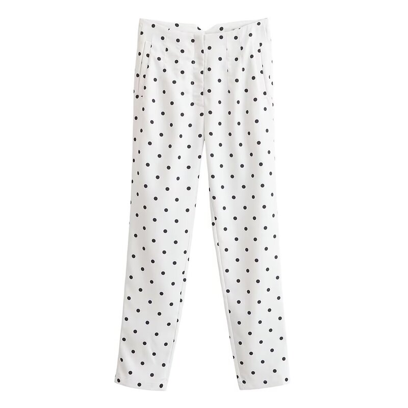 Bsk&Traf Women's Clothing 2026 Summer New Style Street Fashion Versatile Polka Dot High-Waisted Ankle-Length Pants 1478931