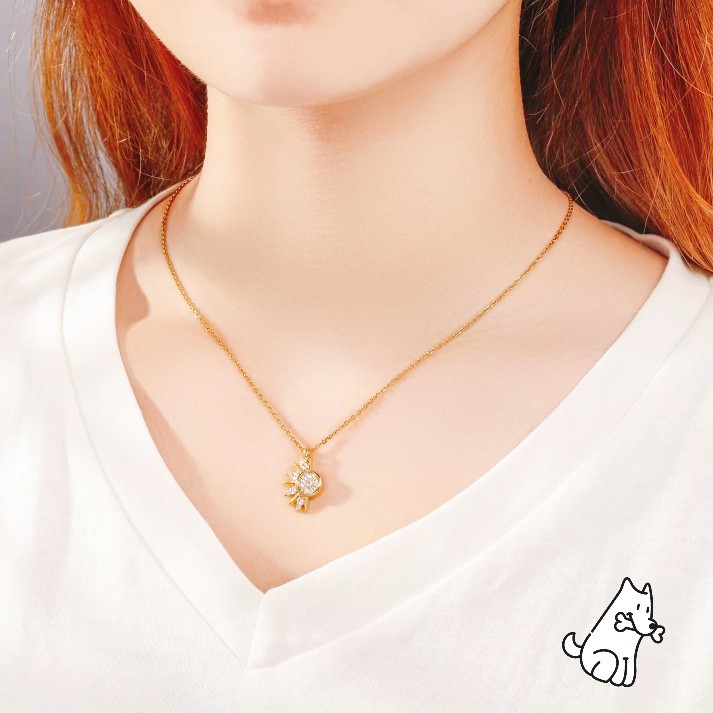 Copper Material Wholesale Jewelry Classic Style Sun Moon Copper Zircon Pendant Necklace