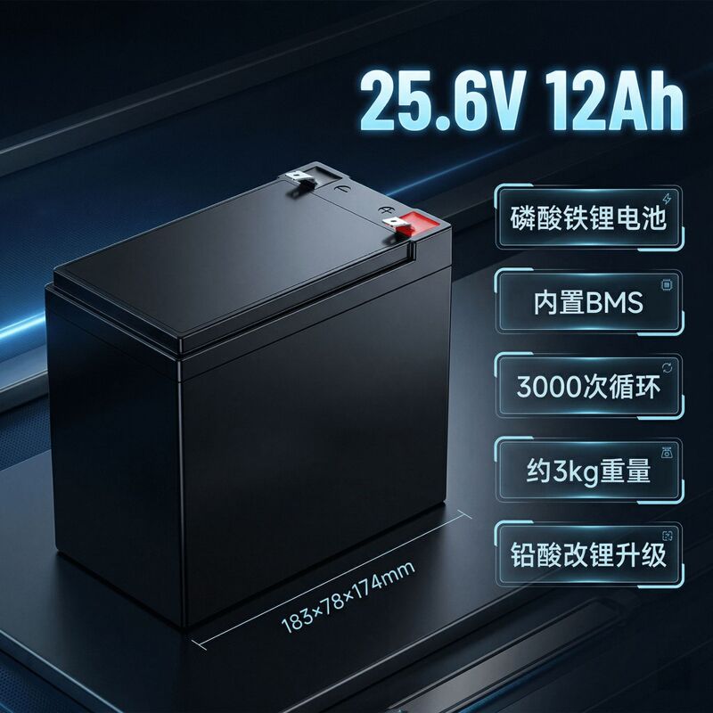 Lithium Iron Phosphate Battery 25.6V12Ah Lead-To-Lithium Outdoor Energy Storage Ip65 Waterproof Solar Street Light Battery