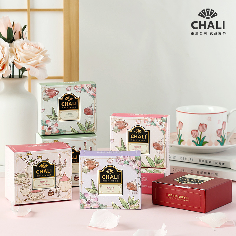New CHALI Tea Classic Black Tea Green Tea Wedding Bridesmaid Boxed Accompanying Gift with Happy Tea Wholesale