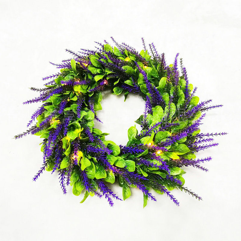 复活节春夏家居装饰品 结壁挂件感恩节LED圣诞花环门挂批发