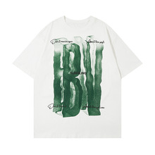 唐沐潮人2023夏季新款美式复古嘻哈潮流街头流行字母图案男士T恤