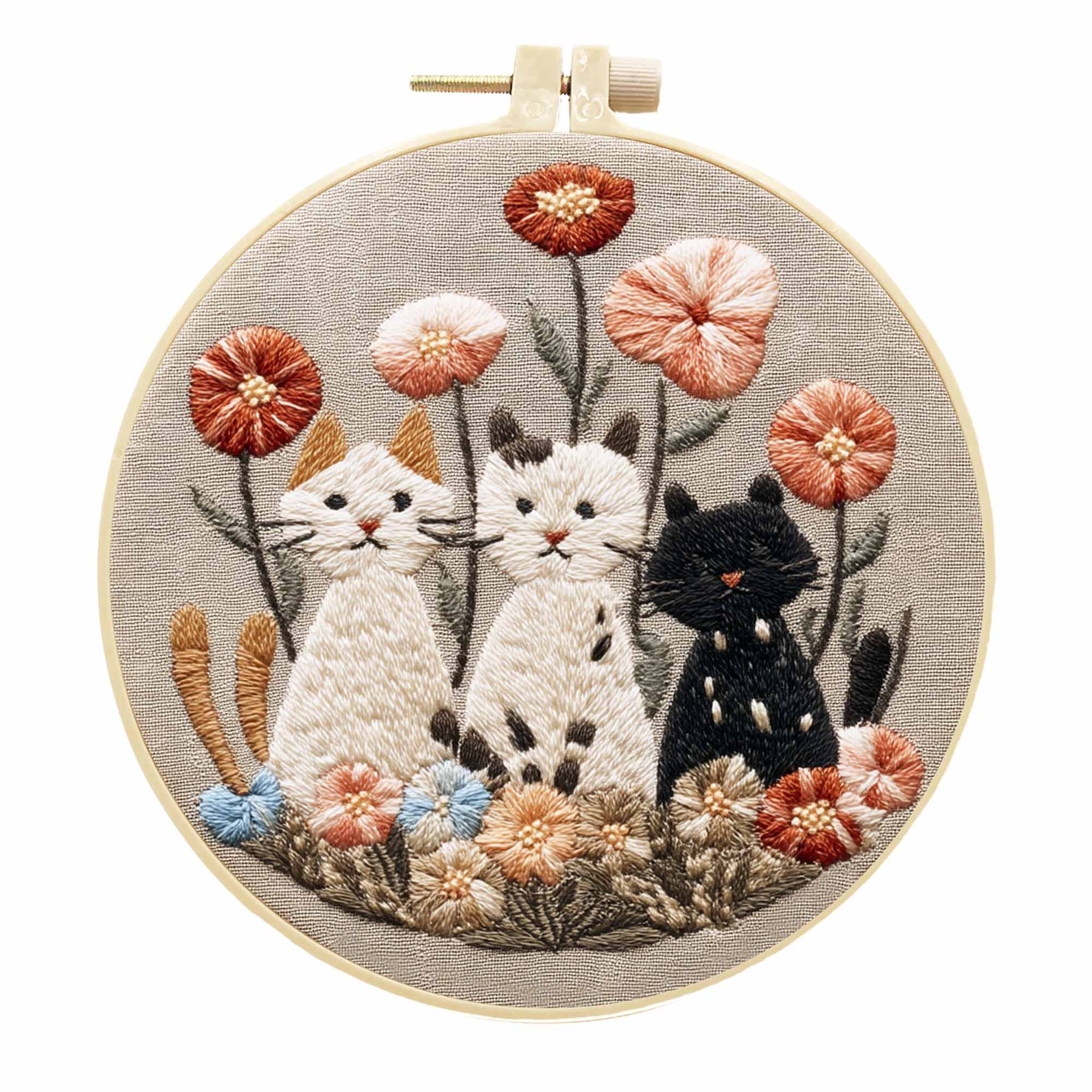 Paquete de material de bricolaje bordado a mano original de gato transfronterizo kit de bordado a mano gratuito paquete de material de bordado de bricolaje