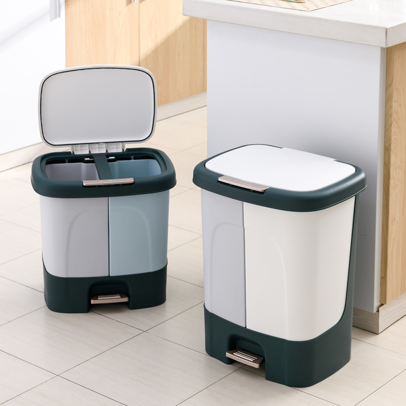 Classification Trash Bin Household Press Sealed Foot Kitchen Waste Storage Bucket Kitchen Dry and Wet Separation Cleaning Bucket Sanitary Bucket Classification Trash Bin Household Press Sealed Foot Kitchen Waste Storage Bucket Kitchen Dry and Wet Separation Cleaning Bucket Sanitary Bucket