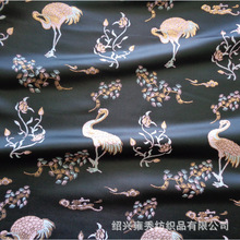 现货高精密织锦提花布金银丝小千鸟鹤YX2053多色童装礼服裙面料