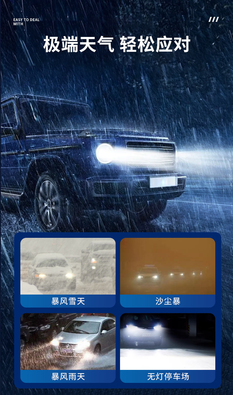 Cross-Border 360 Led Large Bulb Car Headlight High-Power 70W High-Brightness Spotlight Fast-Start H1 H4 H7 Car Light