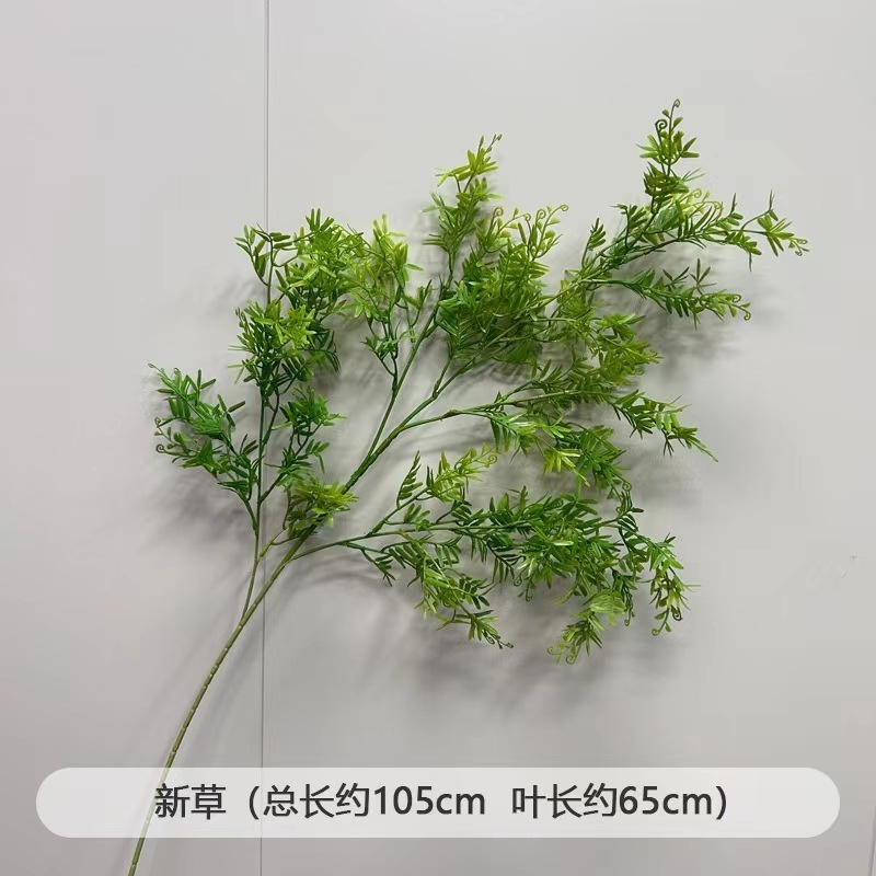 芦荀草绿植花龙须草假花白绿森系婚庆装饰自然风背景插花路引|undefined