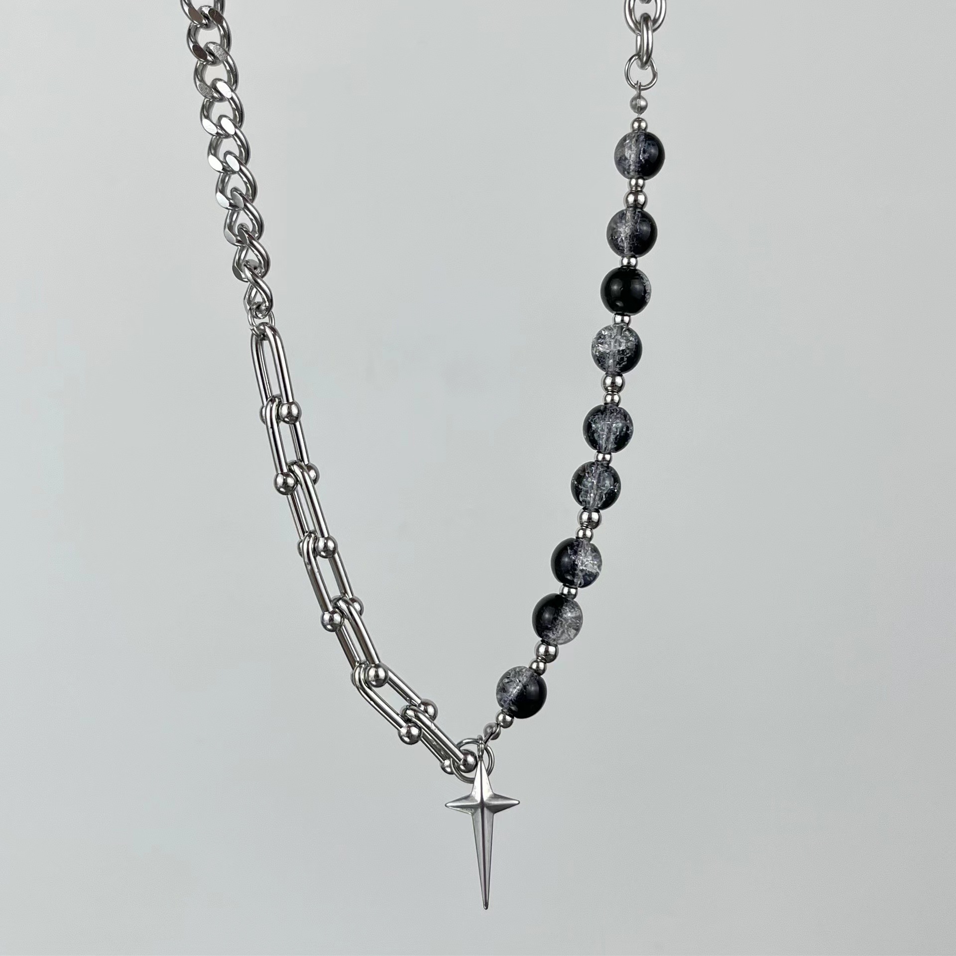 Fashion U Shape Titanium Steel Polishing Pendant Necklace 1 Piece