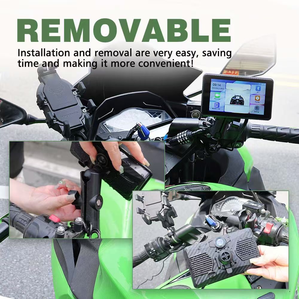 7 inch motorcycle driving recorder front 2K dual recording wireless carplay2W speaker portable navigator