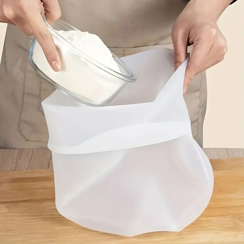 Silicone Kneading Bag, Food-Grade Silicone Flour Bag, Kitchen Household Non-Stick Dough Kneading Tool, Keeps Hands Clean for Baking