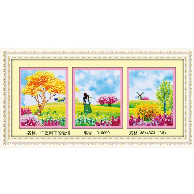 Bordado a mano DIY cinta bordado colgante pintura principiante bordado punto de cruz sala de estar pintura decorativa Lu bordado niños pequeña pintura colgante