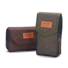 New men's two-layer waterproof oxford cloth waist bag stall coin purse wear belt mobile phone bag manufacturer wholesale