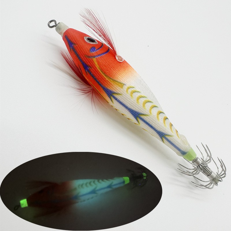 Señuelo de Calamar de Madera 6g 8cm Luminoso para Pesca image 21