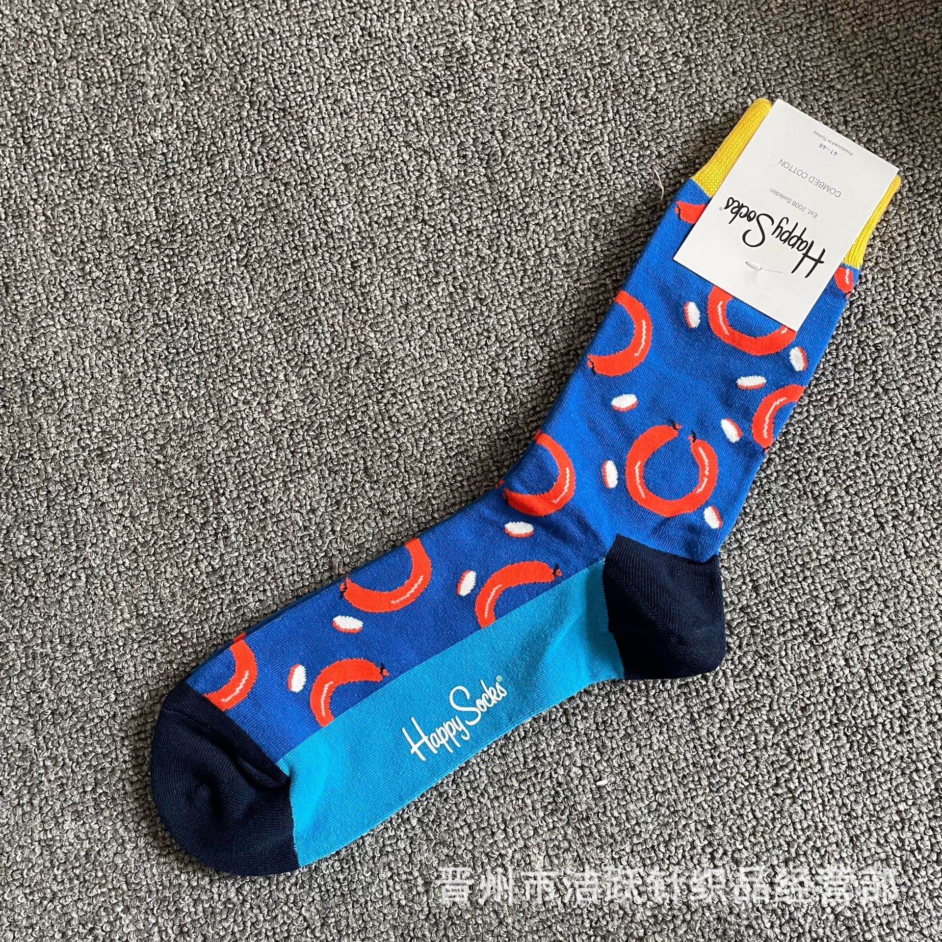 Happy socks新品高品质ハイレザー男性ソックススウェーデンコットンソックスファッションソックスカップルinsロング美脚ソックス
