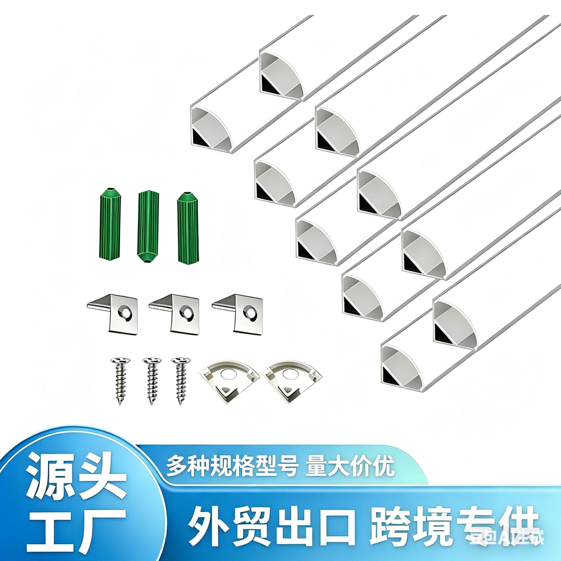 跨境亚马逊热销LED线条灯铝槽V型硬灯条铝壳6个盒装现货直供