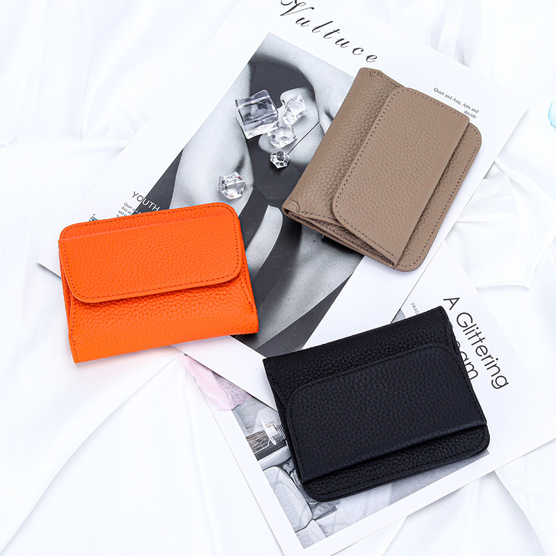 Pure Cowhide Japanese-Style Short Wallet for Women 2026 New Model Large Lychee Pattern Multifunctional Amazon Folding Small Wallet Pure Cowhide Japanese-Style Short Wallet for Women 2026 New Model Large Lychee Pattern Multifunctional Amazon Folding Small Wallet