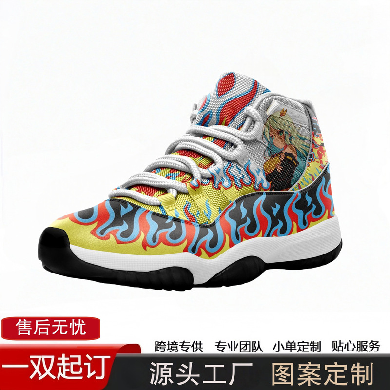 Aj Men's Shoes Trendyy Autumn and Winter Versatile Sports Shoes Casual Shoes 3D Printed Pattern Sneakers Basketball Shoes Can Be Customized According to the Drawings