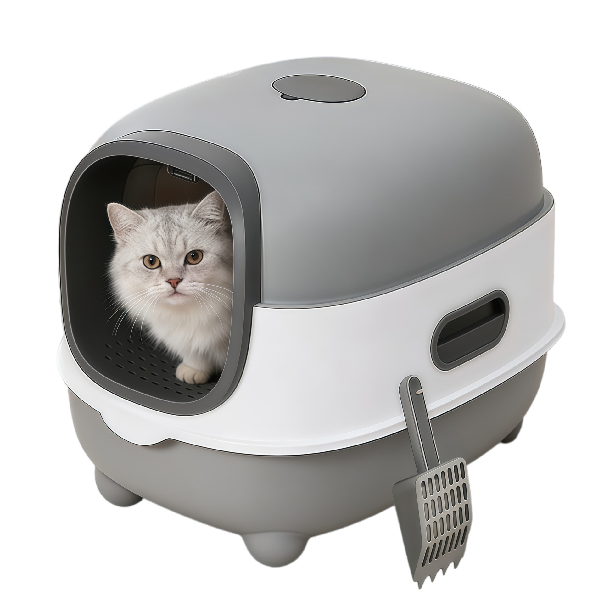 Super gran lavabo de arena para gatos esterilización ultravioleta totalmente cerrada anti-spillado anti-olor extra gran inodoro para mascotas gatos cerrado