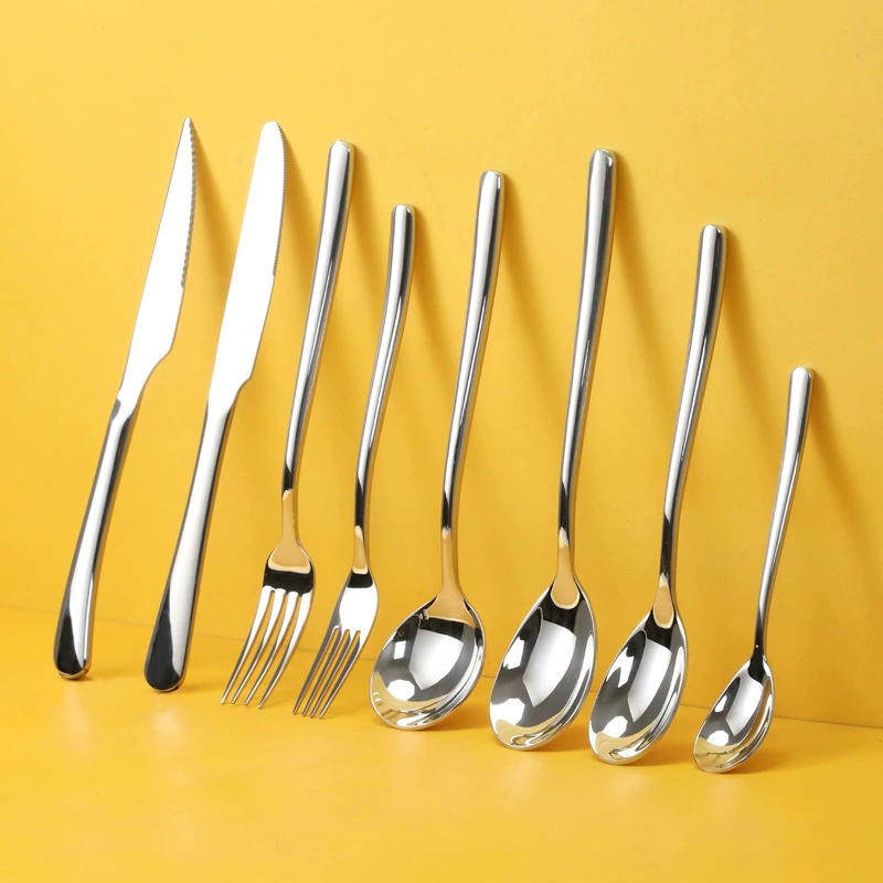 Moonlight Series 666 Западная еда нож и вилка ложка из нержавеющей стали Французский стейк набор Amazon Hotels Оптовая продажа