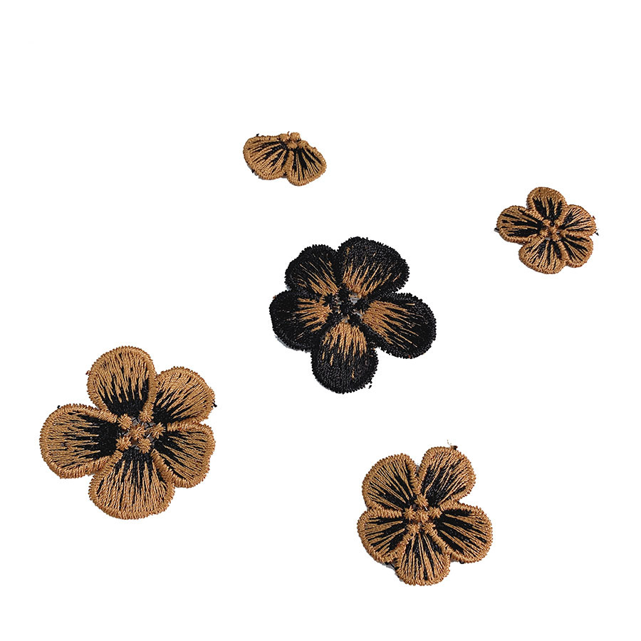 渐变绣花片仙气刺绣布贴森系头饰服装DIY材料辅料梅花小花朵