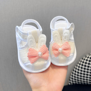 Summer One-Year-Old Baby Girl Princess Toddler Shoes Soft Sole 6-12 Months Baby Sandals Baotou Infant Shoes That Will Not Fall Off