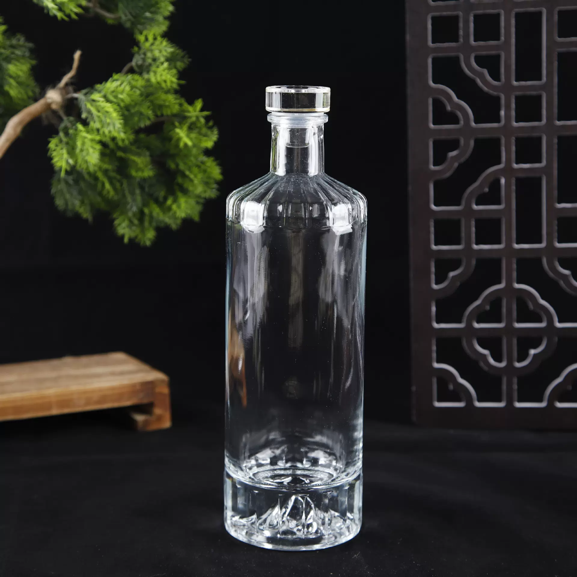 透明玻璃酒瓶果酒瓶伏特加空酒瓶洋酒瓶玻璃酒瓶圆开山瓶