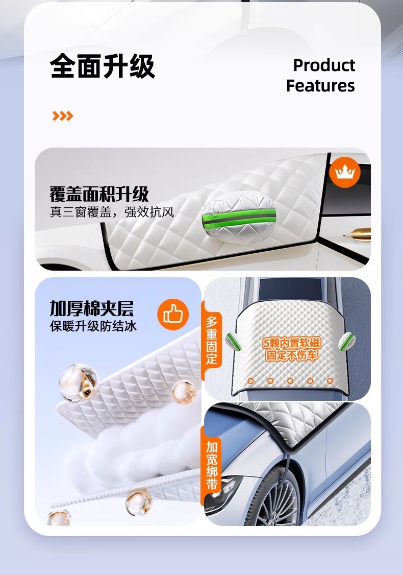 Suitable for Tesla Model 3/Y/S Car Front Windshield Winter Anti-Frost Cover Snow Cover Car Cover