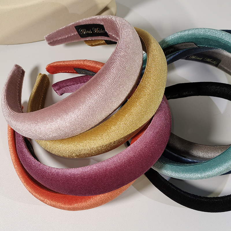 Headwear Classification Autumn And Winter Velvet Sponge Headband Wide-brimmed Hair Accessories