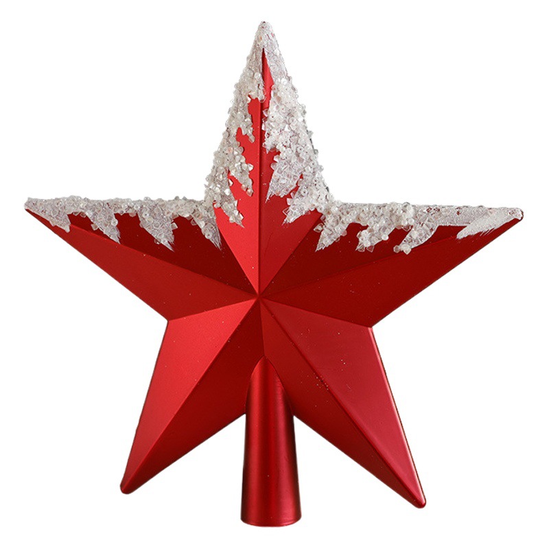 Bola de Navidad roja bola de plástico árbol estrella superior decoración del árbol de Navidad casa colgante donut PVC bola en caja