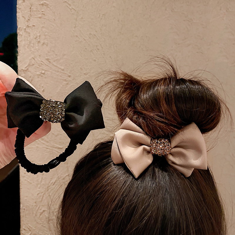 Elastico per capelli con fiocco francese e strass donna_voghion.com