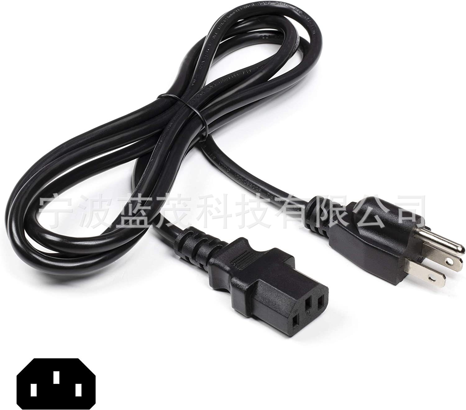 美规三插电源线 美式双头线品字尾插头 美规电源线插头