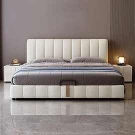 高档易清洁真皮床1.5米卧室软靠皮艺床1.8米主卧大床婚房双人床