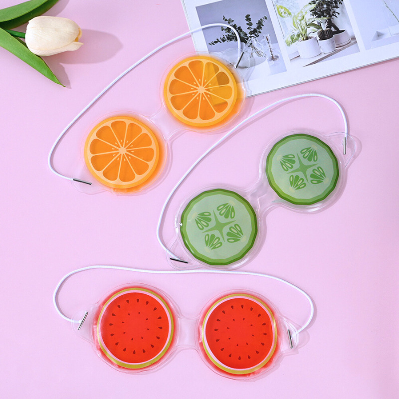 Frutas de dibujos animados máscara de ojos de hielo sombreado sueño alivio de la fatiga ocular en el hogar al aire libre refrigeración física fábrica en stock