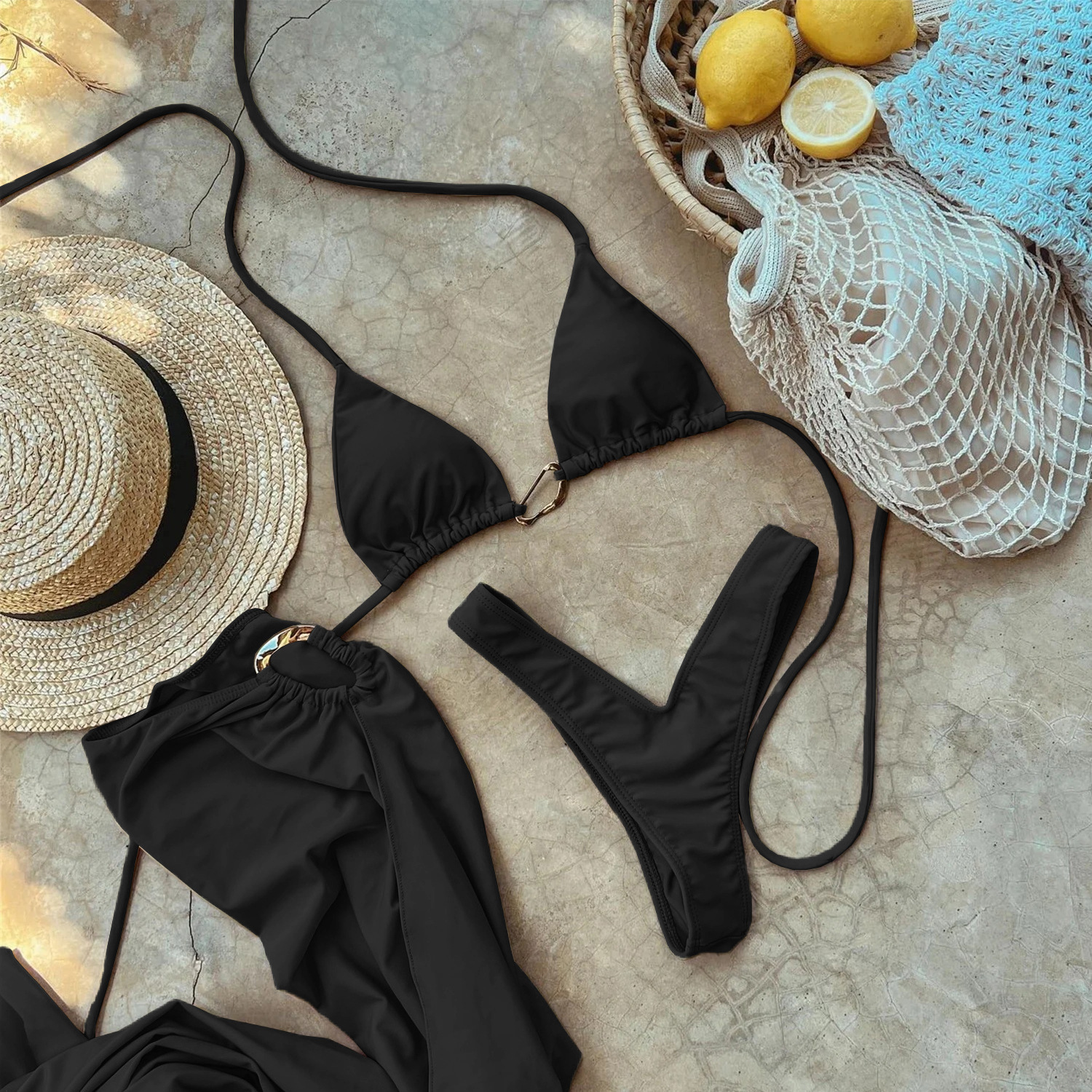 Sexy driedelige bikiniset voor dames in Europese en Amerikaanse stijl._voghion.com