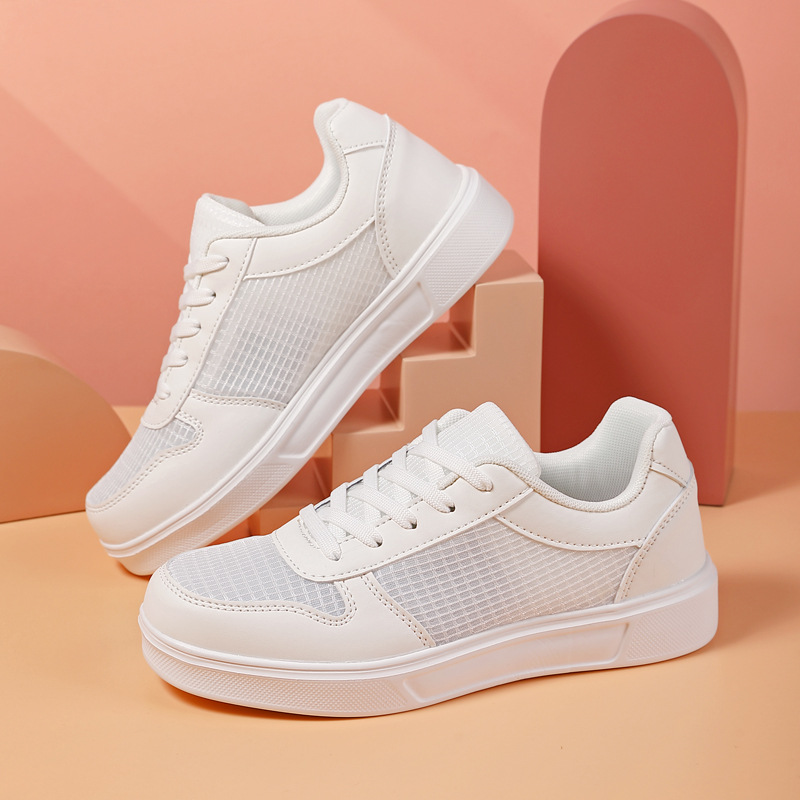 universal lightweight white breathable white sneakers for students
