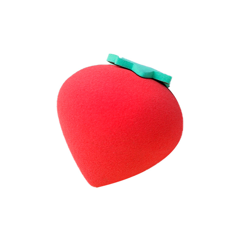 Fábrica de maquillaje de belleza de frutas personalizado, soplo de polvo de huevo, seco y húmedo, doble uso transfronterizo sin látex, maquillaje de fresa, huevo de esponja