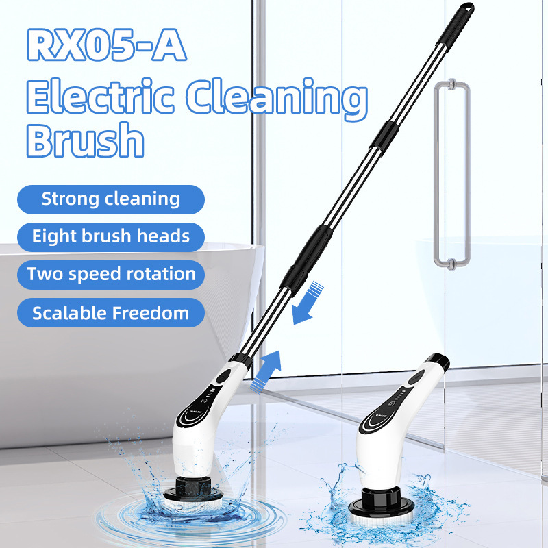 Cross-Border Electric Rotating Scrubber Cleaning Brush with 8 Replaceable Brush Heads for Bathroom Shower, Bathtub, and Glass Wholesale Cross-Border Electric Rotating Scrubber Cleaning Brush with 8 Replaceable Brush Heads for Bathroom Shower, Bathtub, and Glass Wholesale